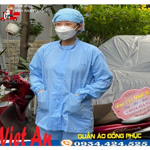 QUẦN ÁO THỦY SẢN VẢI SILK MÀU XANH