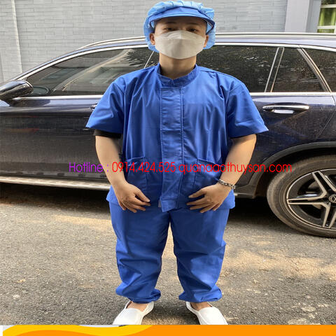 Quần Áo Thủy Sản Xanh Bích Ngắn tay