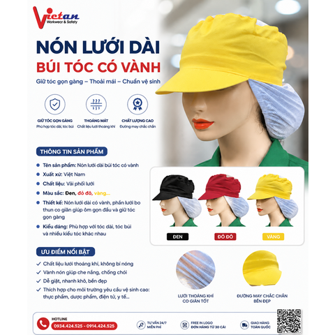 Nón Búi Tóc Kaki Phối Lưới Màu Vàng VANBT-08