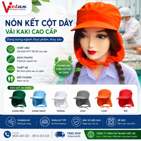 Nón Cột Dây Màu Cam VACD-07
