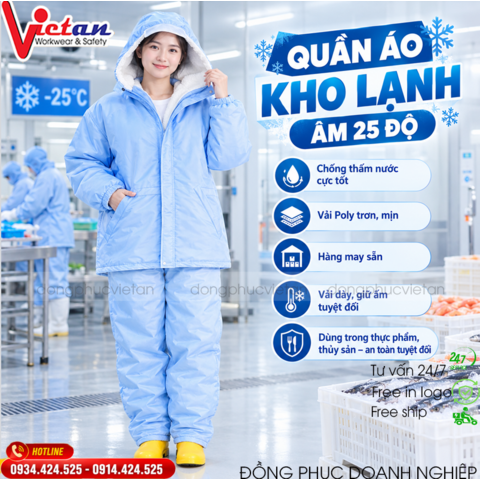 Quần Áo Kho Lạnh Màu Trắng VAKL-02