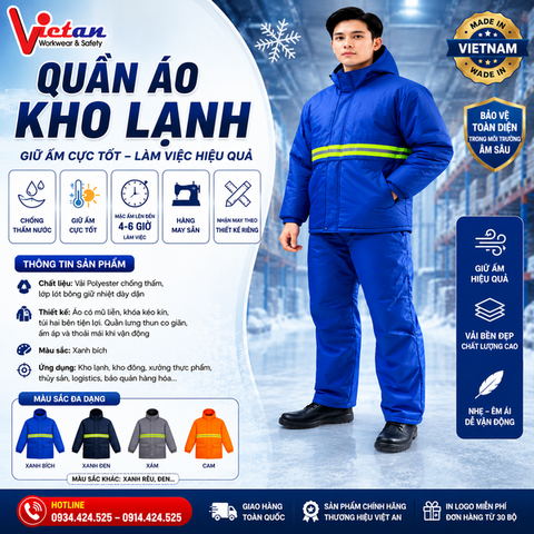 Quần Áo Kho Lạnh -25 Độ Màu Xanh Yamaha VAKL-03