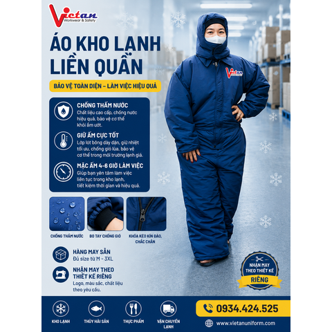 Áo Kho Lạnh Liền Quần Có Nón VAKL-07