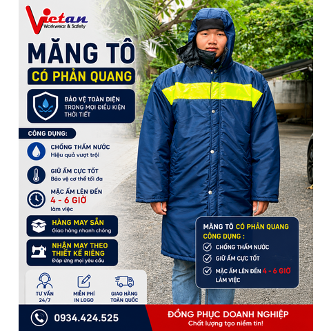 Áo Măng Tô Có Phản Quang VAKL-06